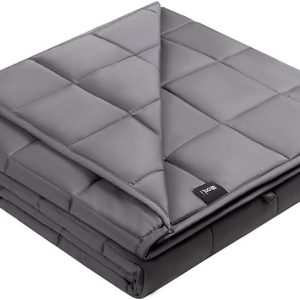ZonLi Cooling Weighted Blanket (60"x80", 20lbs, Grey), Queen Size Bamboo-Derived Rayon Weighted Blanket for Adults, High Breathability Heavy Blanket, Soft Material with Premium Glass Beads