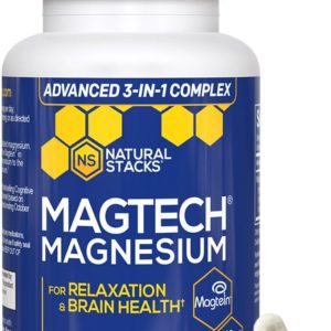 MagTech Magnesium Supplement - 3 Forms of Magnesium: Magtein L-Threonate, Glycinate & Taurate - 200mg Chelated Magnesium Complex - Supports Relaxation & Brain Health - 90 Capsules