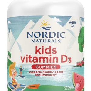 Nordic Naturals Vitamin D3 Gummies Kids, Wild Watermelon Splash - 120 Gummies - 400 IU Vitamin D3 - Bone Health, Healthy Immunity - Non-GMO, Vegetarian - 120 Servings