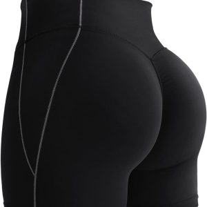 YEOREO Hoida High Waisted Workout Shorts for Women Hidden Scrunch Tummy Control Gym Shorts with Contour