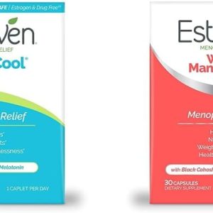 Estroven Sleep Cool for Menopause Relief, Sleep Support Supplement, 30 Count Weight Management for Menopause Relief - 30 Count, Drug-Free & Gluten-Free Night Sweats & Hot Flash Relief