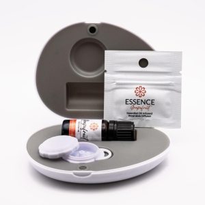 Essence Pearl Travel Case - Wearable Aromatherapy Kit with Nasal Diffuser Rings, Soaking Bay, and 5mL Essential Oil – Portable Wellness Gift Set for On?The?Go Self Care