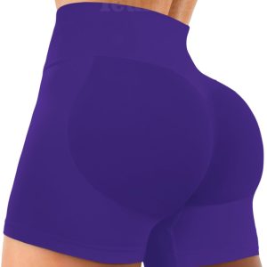 Amplify Womens Seamless Scrunch Shorts Workout Shorts Gym Shorts Contour Shorts 5" High Waisted Running Yoga Shorts