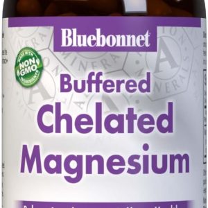 Bluebonnet Nutrition Albion Buffered Chelated Magnesium 200 mg, Magnesium Oxide, Stress Relief, Vegan, Non GMO, Gluten Free, Soy Free, Milk Free, Kosher, 120 Vegetable Capsules, 2 Month Supply
