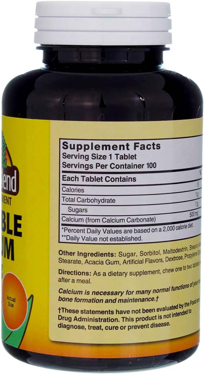 Nature's Blend Calcium Chewable Bavarian Cream 500 mg 100 Tabs - Image 4
