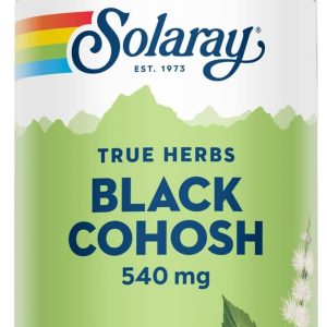 SOLARAY Black Cohosh 540 mg | Womens Health & Menopause Support Supplement | Whole Root | Non-GMO, Vegan & Lab Verified | 100 VegCaps