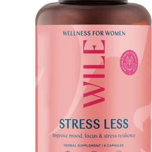 WILE Menopause & Perimenopause Supplements for Women with Ashwagandha - Stress Relief with Black Cohosh - Premenopausal Support for Improved Mood, Sleep, Hormone Balance - Vegan, 30 Servings