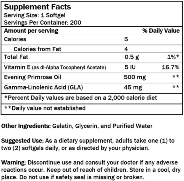 Nuhealth Evening Primrose Oil Capsules – 200 softgel - Image 8