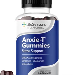 Anxie-T - Stress Relief Gummy - Vitamin Supplement for Mood & Mental Focus Support - Feel Calm and Relaxed - Rapidly Eases Tension - Ashwagandha, GABA & L-Theanine - 90 Gummies