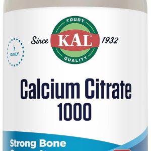 KAL Calcium Citrate 1000mg, Calcium Supplements for Women and Men, Bone Health, Teeth, Nervous, Muscular & Cardiovascular System Support, Gluten Free and Lab Verified, 80 Servings, 240 Tablets