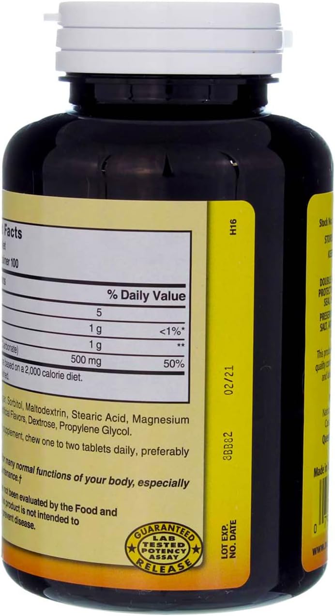 Nature's Blend Calcium Chewable Bavarian Cream 500 mg 100 Tabs - Image 3