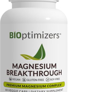BIOptimizers Magnesium Breakthrough Supplement 4.0-7 Forms of Mg: Glycinate, Malate, Citrate, and More - Natural Support for Sleep and Cognitive Function - 60 Capsules- Calming Vitamins Complex