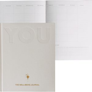 6-Month Guided Self-Care Journal – Morning & Evening Routines, Gratitude Prompts, Habit Tracking, Undated Daily Planner for Personal Growth, FSC-Certified Paper, Gold Foil Linen Cover (Sand)