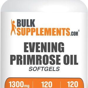 BulkSupplements.com Evening Primrose Oil Softgels - GLA Supplements, Evening Primrose Oil 1300mg - Gluten Free, 1 Softgel per Serving, 120 Count (Pack of 1)
