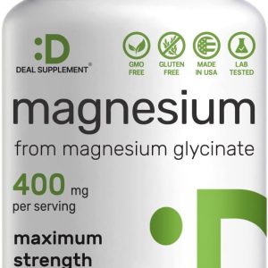 Magnesium Glycinate 400mg, 300 Capsules | 100% Chelated for Easy Absorption | Essential Mineral Supplement for Muscle, Sleep, & Heart Health