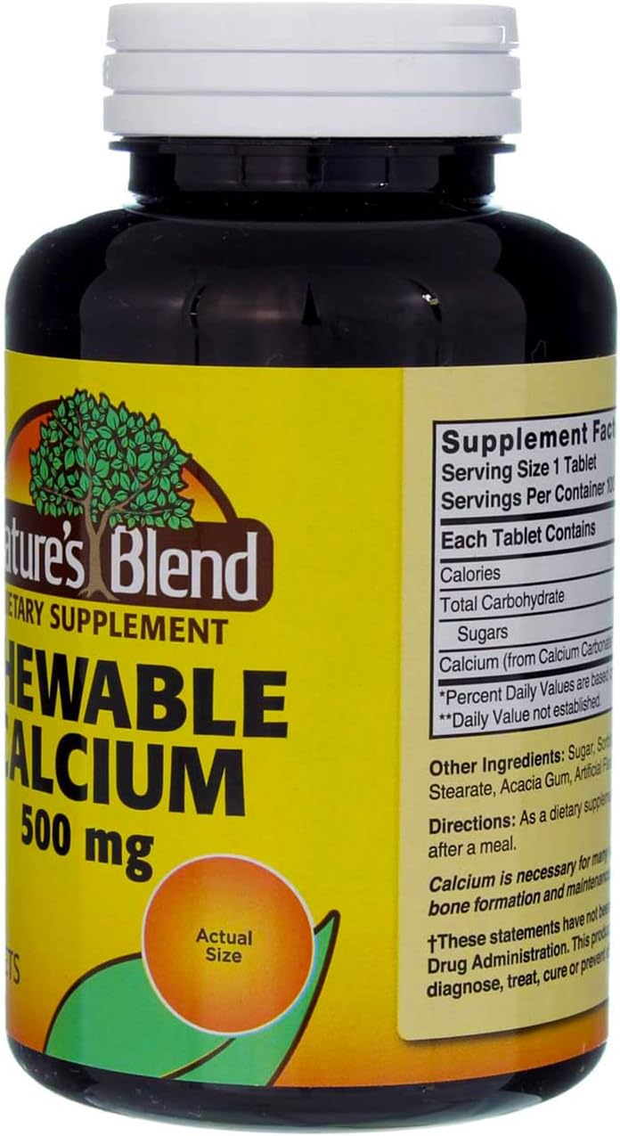 Nature's Blend Calcium Chewable Bavarian Cream 500 mg 100 Tabs - Image 5