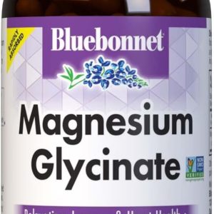 Bluebonnet Nutrition Magnesium Glycinate 400mg Maximum Absorption Mineral Complex Supports Energy Production & Enzyme Function - Non-GMO, Soy-Free, Gluten-Free - 120 Veggie Capsules