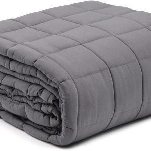 DMI Microfiber Weighted Blanket Queen Size | 17 lb Heavy Blanket | 80" x 60" Breathable | Soft Microfiber with Glass Beads | Grey