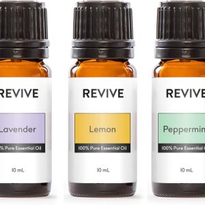 Top 3 Essential Oils Kit by Revive Essential Oils -100% Pure Therapeutic Grade, for Diffuser, Humidifier, Massage, Aromatherapy, Skin & Hair Care - Cruelty Free - Unrefined Oils with No Fillers