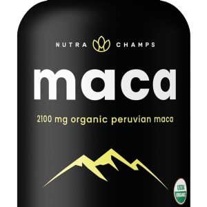 NutraChamps USDA Organic Maca Root Capsules for Women & Men, 2100mg, 180 Capsules, Black, Red & Yellow Peruvian Gelatinized, Highest Potency Maca Root Powder Supplement