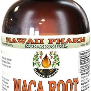 Hawaii Pharm Maca Root Alcohol-Free Liquid Extract, Organic Maca (Lepidium Meyenii) Whole Dried Plant Glycerite Natural Herbal Supplement, USA 2oz