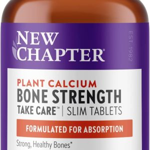 New Chapter Calcium Supplement - Bone Strength Organic Calcium with Magnesium, Vitamin D3+K2, 70+ Trace Minerals for Bone Health, Gluten Free, Easy to Swallow Slim Tablets - 270 Count