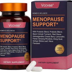 40-in-1 Menopause Support for Women – Hormonal Balance, Hot Flash & Mood Relief – Black Cohosh, DIM, Maca, Red Clover, Probiotics, B6, D3 & More – Vegan, 120 Capsules