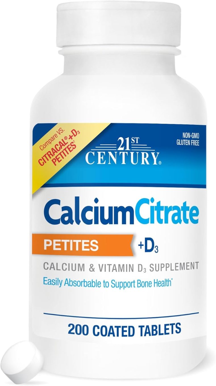 21st Century Calcium Citrate + D3 Petites Coated Tablets 200 ea