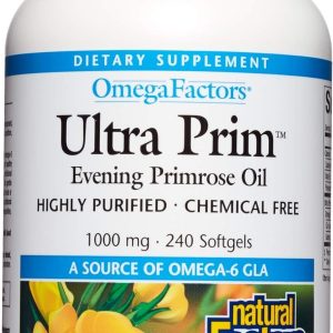 Omega Factors by Natural Factors, Ultra Prim Evening Primrose Oil, Promotes Women's and Immune Health with Omega-6 GLA, 240 softgels (240 servings)
