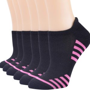 6 Pack Women Ankle Athletic Socks Low Cut Breathable Running Tab Socks with Cushion Sole