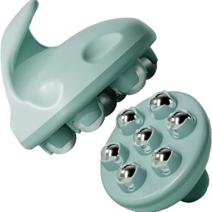 WMM Hand Held Massager, Full Body Massage Tool with Roller Ball Massager Manual 362-degree-roller for Muscle Back Neck Joint Foot Shoulder Leg Pain Relief with Portable Design(1 Pack)