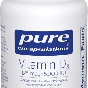 Pure Encapsulations Vitamin D3 125 mcg (5,000 IU) - Supplement to Support Bone, Joint, Breast, Heart, Colon, and Immune Health* - with Vitamin D - 120 Capsules