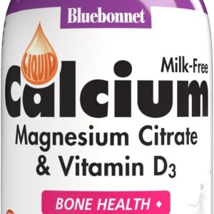 Bluebonnet Nutrition Liquid Calcium Citrate Calcium Citrate, Magnesium Citrate, Vitamin D3, Bone Health, Gluten Free, Soy Free, Milk Free, Kosher, 32 Servings, Strawberry Flavor, 16 Fl Oz (Pack of 1)