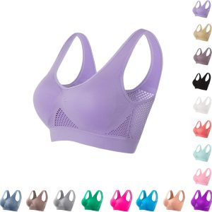 Sports Bras for Women,High Support Moisture Wicking Workout Bras Comfy Wireless Athletic Bralettes with Embedded Pad