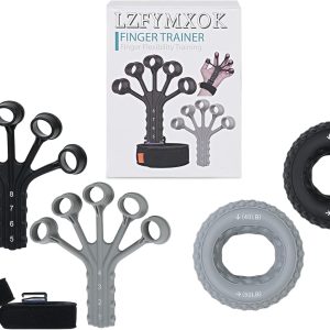 Grip Strength Trainer,4 Pcs Gripster, 8-Gear Strength Adjustment, Used to Exercise Finger Strength, Flexibility and Physical Recovery of Hands. Simultaneous Grip Strength and Tension Exercise.