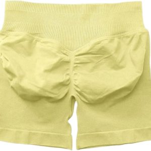 Women Low Rise Impact Shorts Sports Workout Gym Running Seamless Leggings Scrunch Booty Hip Lifting Yoga Biker Shorts