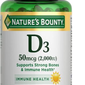 Nature's Bounty Vitamin D3 2000 IU | Supports Immune Health, Calcium Absorption & Bone Strength | Essential for Healthy Bones| Non-GMO, No-Gluten | 350 Softgels, 1 Serving Per Day for Daily Health