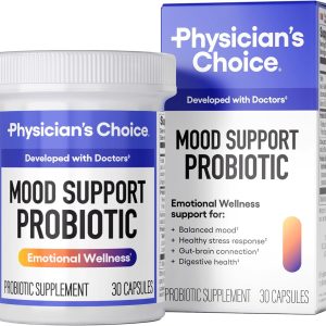 Physician's CHOICE Mood Support Probiotic - Supports a Balanced Mood, Healthy Stress Response & Digestive Health with Prebiotics, Ashwagandha, Vitamin B12, Folate - for Men & Women - 30ct