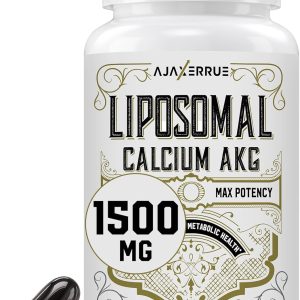 Liposomal Calcium AKG Supplement 1500 MG (Alpha-Ketoglutaric Acid), High Absorption, More Effective Than AAKG, Ca AKG for Longevity, Age Defense, Cellular Energy, Metabolic Function, 60 Softgels