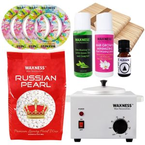 Waxness Aromatherapy Russian Pearl Stripless Waxing Kit with 35.27 oz / 1 kg Wax Bag