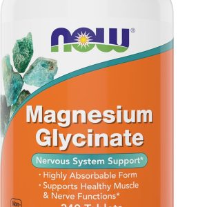 Now Foods Magnesium Glycinate, 240 Tablets - Supports Healthy Muscle and Nerve Functions - Non-GMO