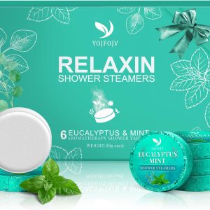 Shower Steamers Aromatherapy 6 Pack - Eucalyptus & Menthol Essential Oil for Breathe Easy, Birthday Gifts for Women Men, Organic Shower Bombs with Long Lasting Fragrance,Self Care Gifts for Mom Wife