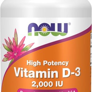 NOW Foods Supplements, Vitamin D-3 2,000 IU, High Potency, Structural Support*, 120 Softgels