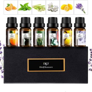 Refresh Essential Oils Set, 6x10ml Fragrance Oils Kit for Diffuser, Humidifier, Aromatherapy, Air Purifier - Orange, Breathe Easy, Citronella, Jasmine & Camellia, Lemon, Lavender