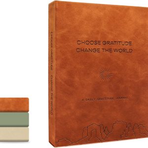 Gratitude Gifted 5-Minute Guided Gratitude Journal for Men & Women – Daily Gratitude Prompts, Mindfulness & Self-Care, Leather Bound Hardcover, Undated, Simple Journal to Foster Happiness & Positivity