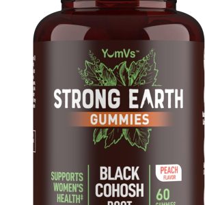 YUM-V'S Strong Earth Black Cohosh Root, Black Cohosh Gummies (60 Count) Natural Extract Menopause Supplements, Menopause Relief, Night Sweats & Hot Flashes for Women, Multi Relief - 50mg