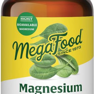 MegaFood Magnesium - Supports heart & nervous system - Magnesium Supplement with fermented Magnesium Glycinate - Vegan, Gluten-Free, Non-GMO and Kosher - Made Without 9 Food Allergens - 90 Tabs