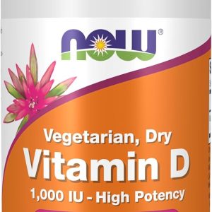 NOW Foods Supplements, Vitamin D 1,000 IU Dry, High Potency, Strong Bones*, Structural Support*, 120 Veg Capsules