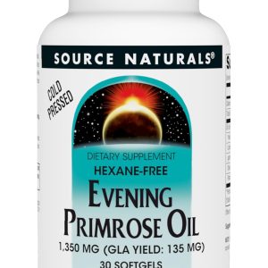 Source Naturals Evening Primrose Oil - Hexane-Free - 1350mg - GLA Yield: 135 mg - Cold-Pressed - 30 Softgels