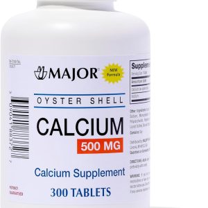 Major Oyster Shell Calcium 500 mg - Daily Calcium Supplement - 300 Tablets (1 Pack)